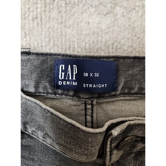 Gap Jeans Mens 38x32 Gray Wash Straight Leg Cotton NEW - Picture 6 of 8